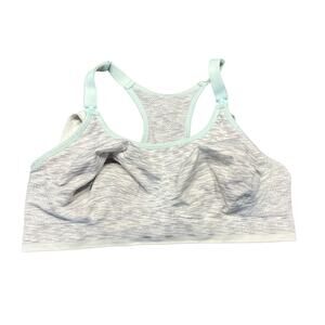 Bravado! Designs Gray Nursing Sports‎ Bra L Adjustable Racerback Clip Down